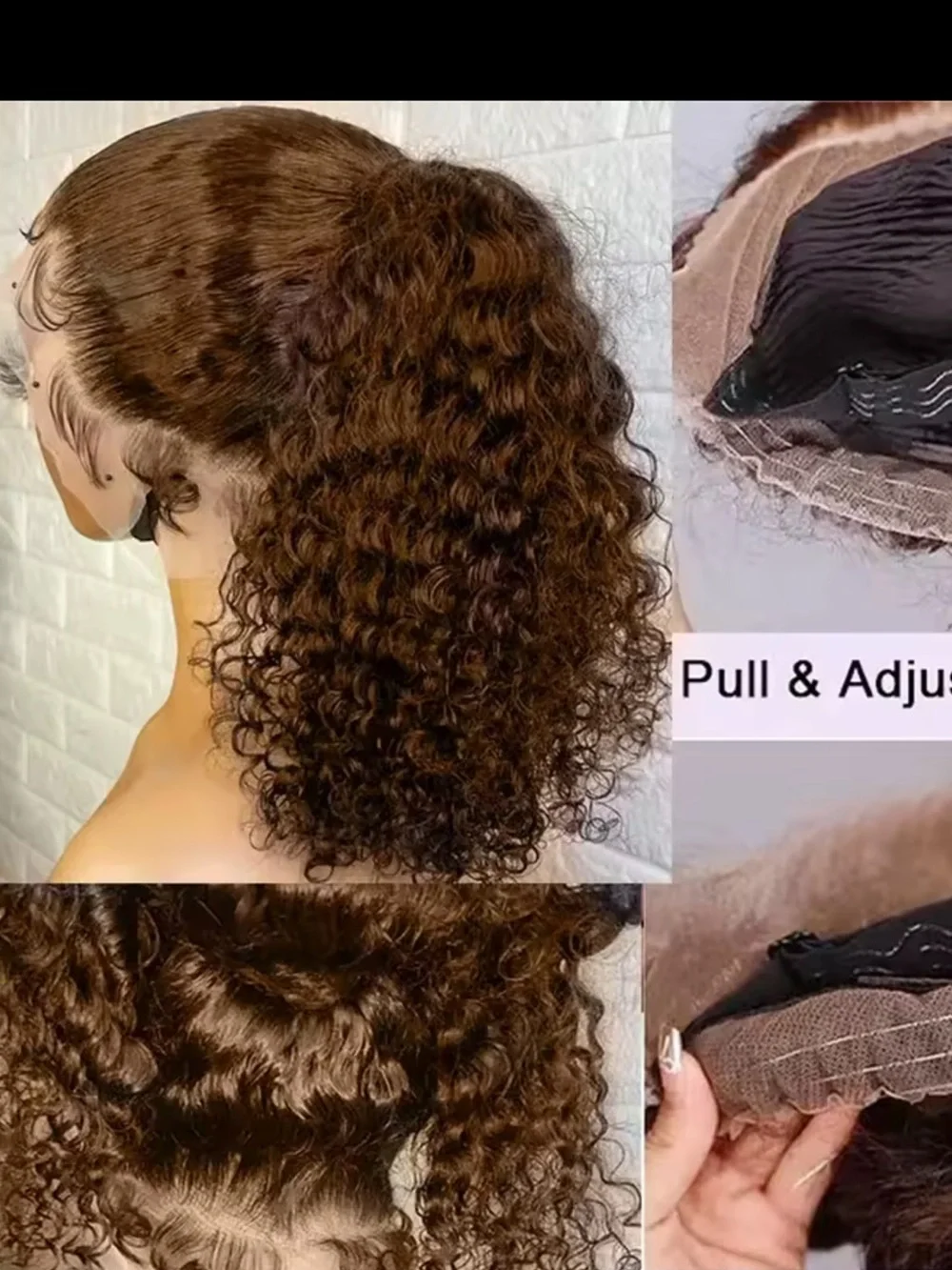 360 Lace Curly Ponytail Wig — Black